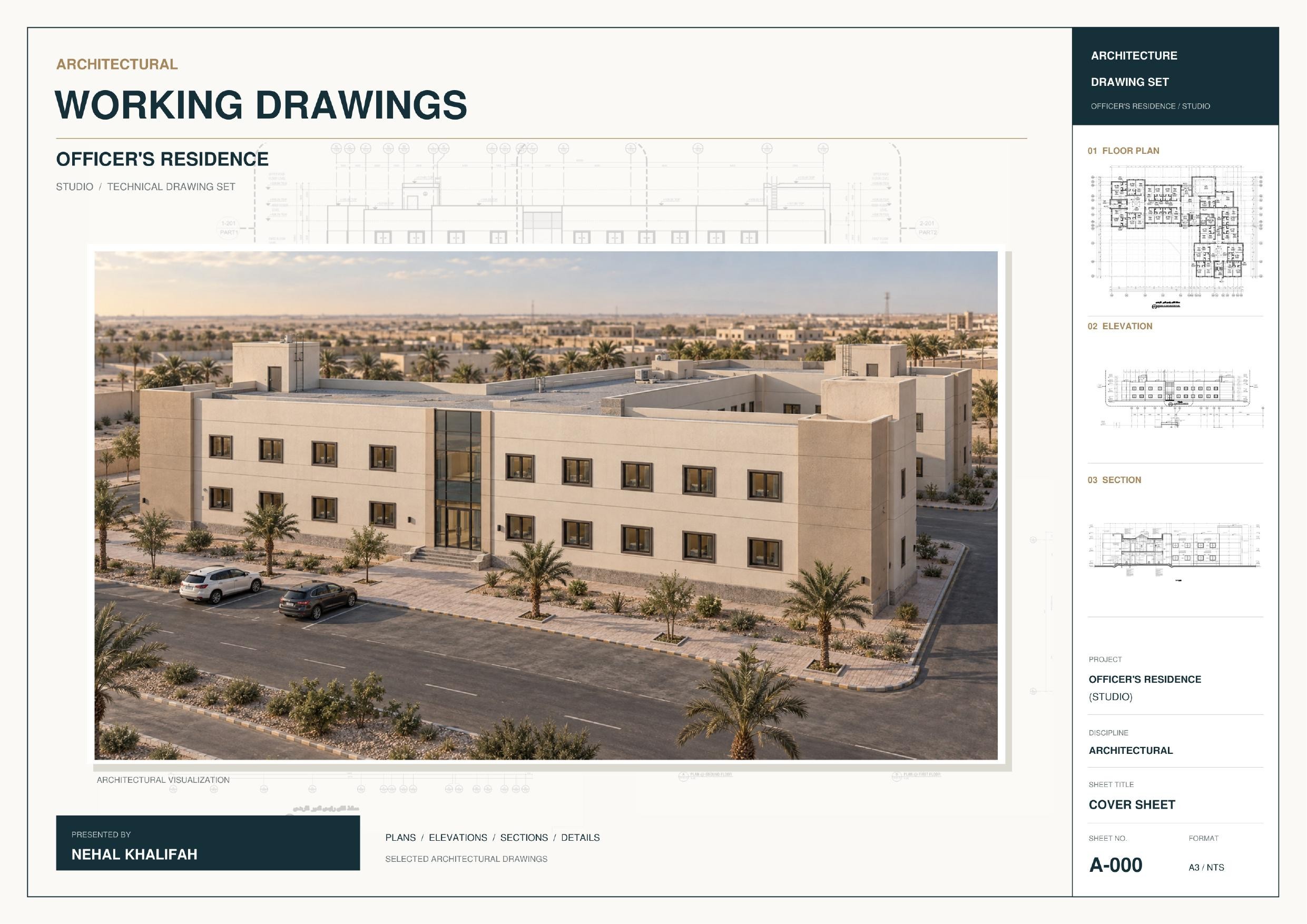 Officer's Residence — working drawings