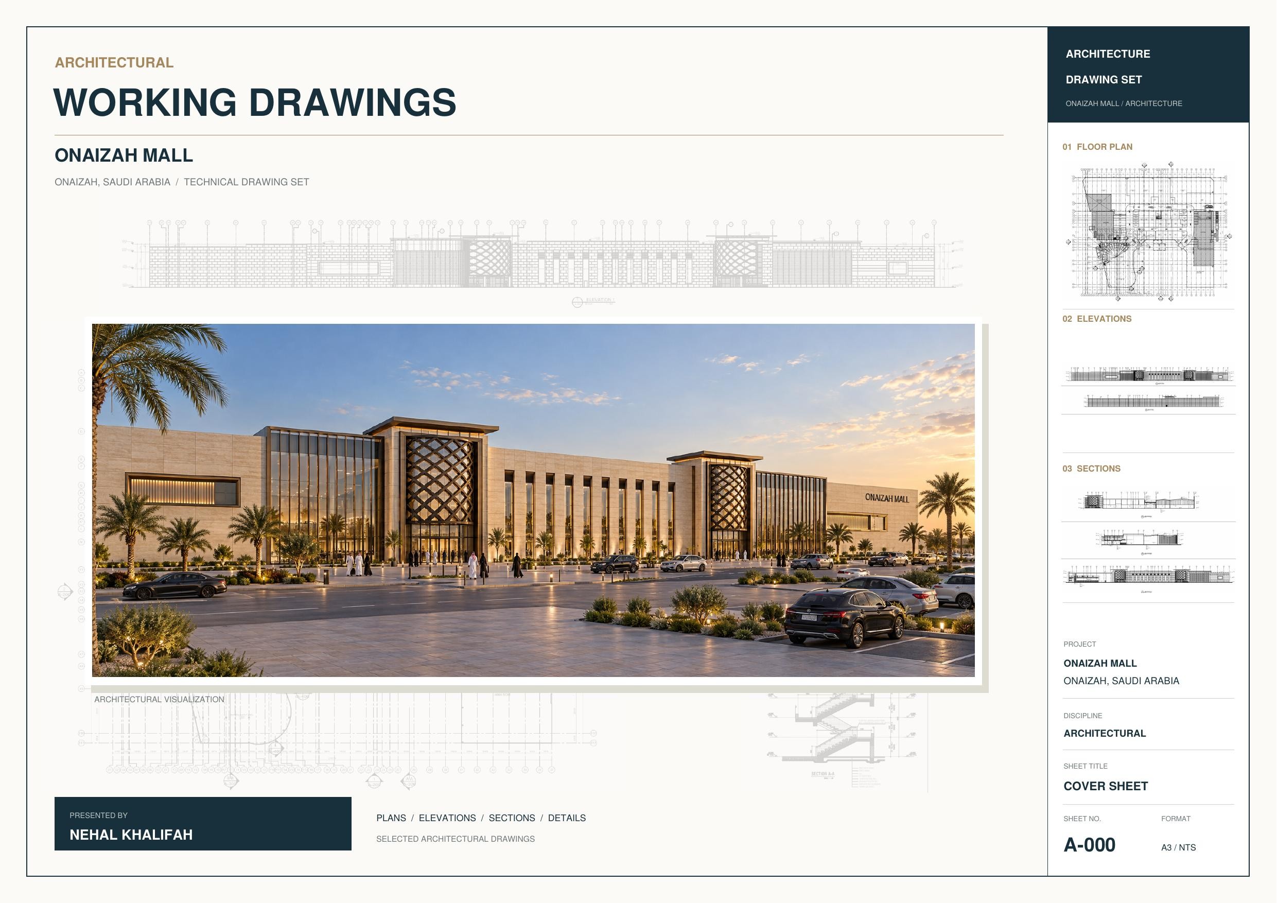 Onaizah Mall — working drawings